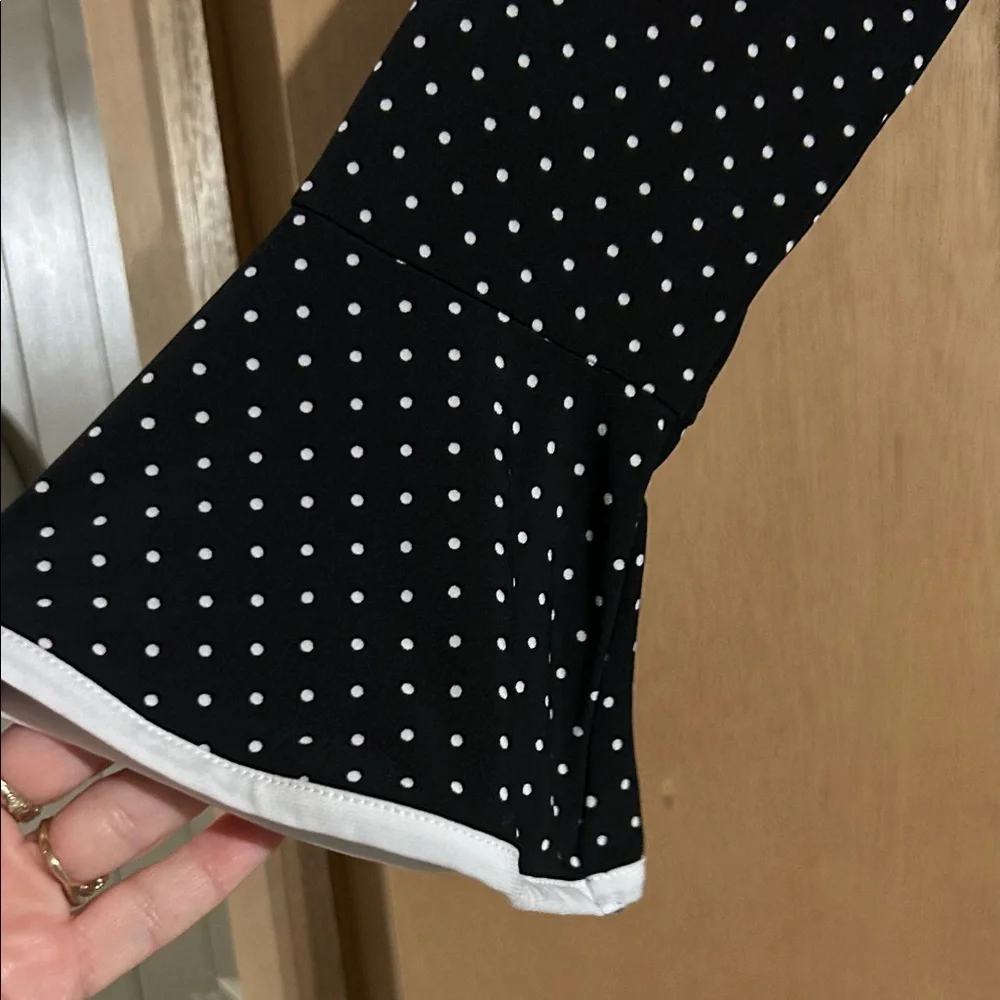 Michael Kors Vintage Elegant Black and White Polka Dot Dress
